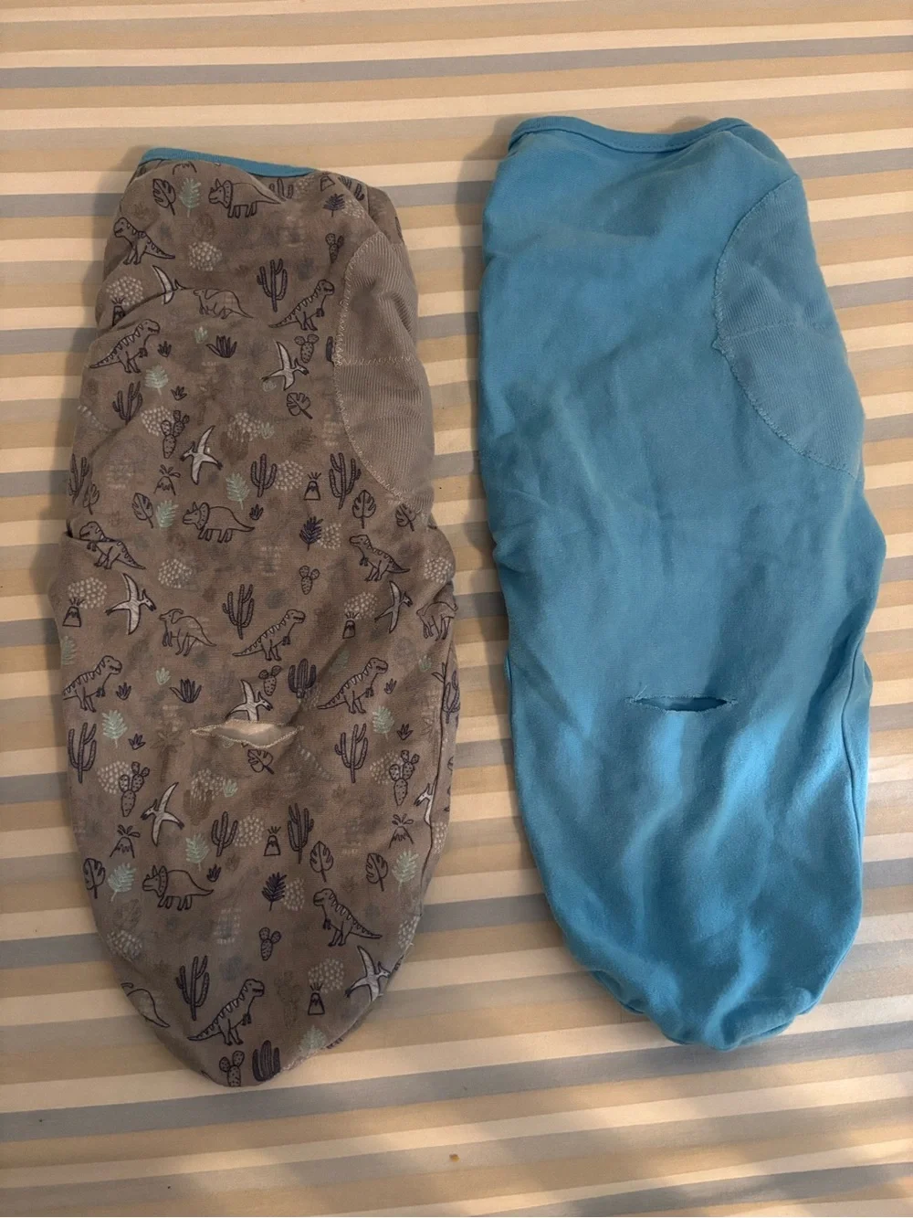 SwaddleMe Sm/Md Swaddle Set - Gray Dino Print and Blue